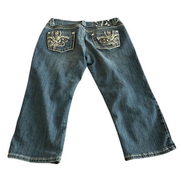 Zenim Capri Pedal Pusher Embellished Jeans 6, 28” - Picture 5 of 5